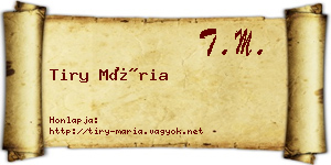 Tiry Mária névjegykártya
