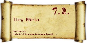 Tiry Mária névjegykártya